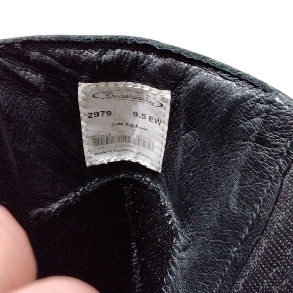 CRUISERWORKS Men's Black Leather Motorcycle Boots Waterproof Boots Size 9.5 - Picture 11 of 12